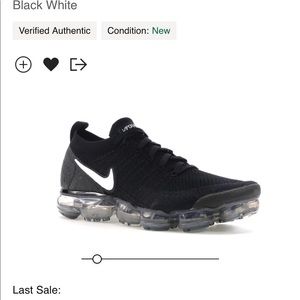 Nike Air VaporMax 
Black White size 10